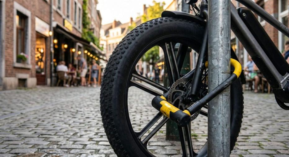 vélo électrique sécurisé avec un cadenas